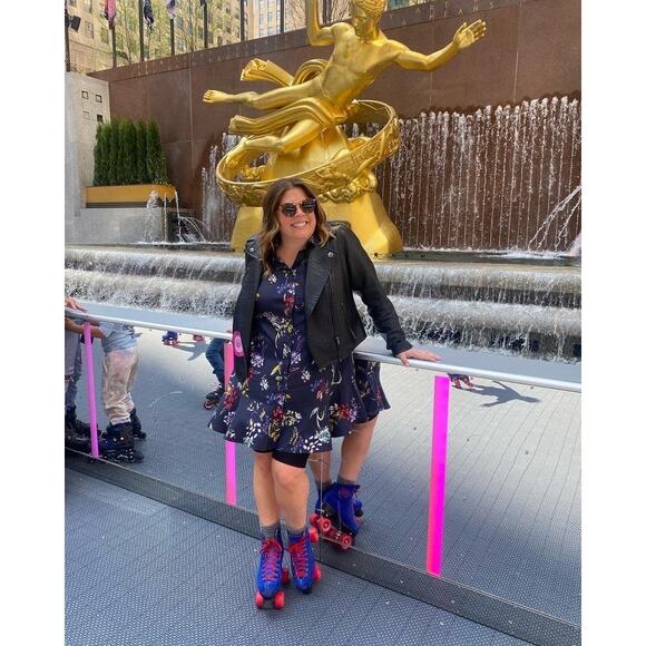 TANYA TAYLOR Navy Printed Floral Button Up Collared Aliciana Shirt Dress Size 14 - Picture 13 of 13